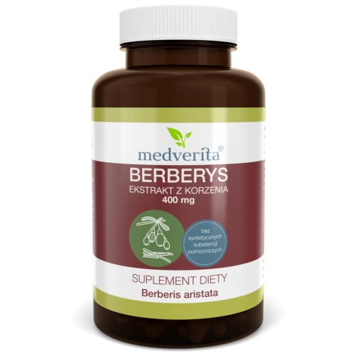 Medverita - Berberys ekstrakt z korzenia 400 mg - 120 kapsułek Medverita - Berberys ekstrakt z korzenia 400 mg - 120 kapsułek